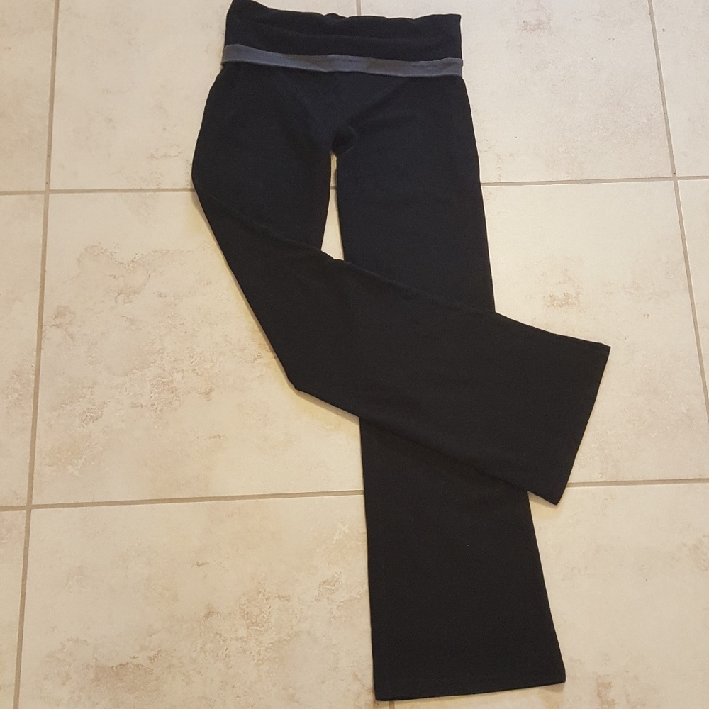 GAP Body Yoga Pants, black, gray foldover waist