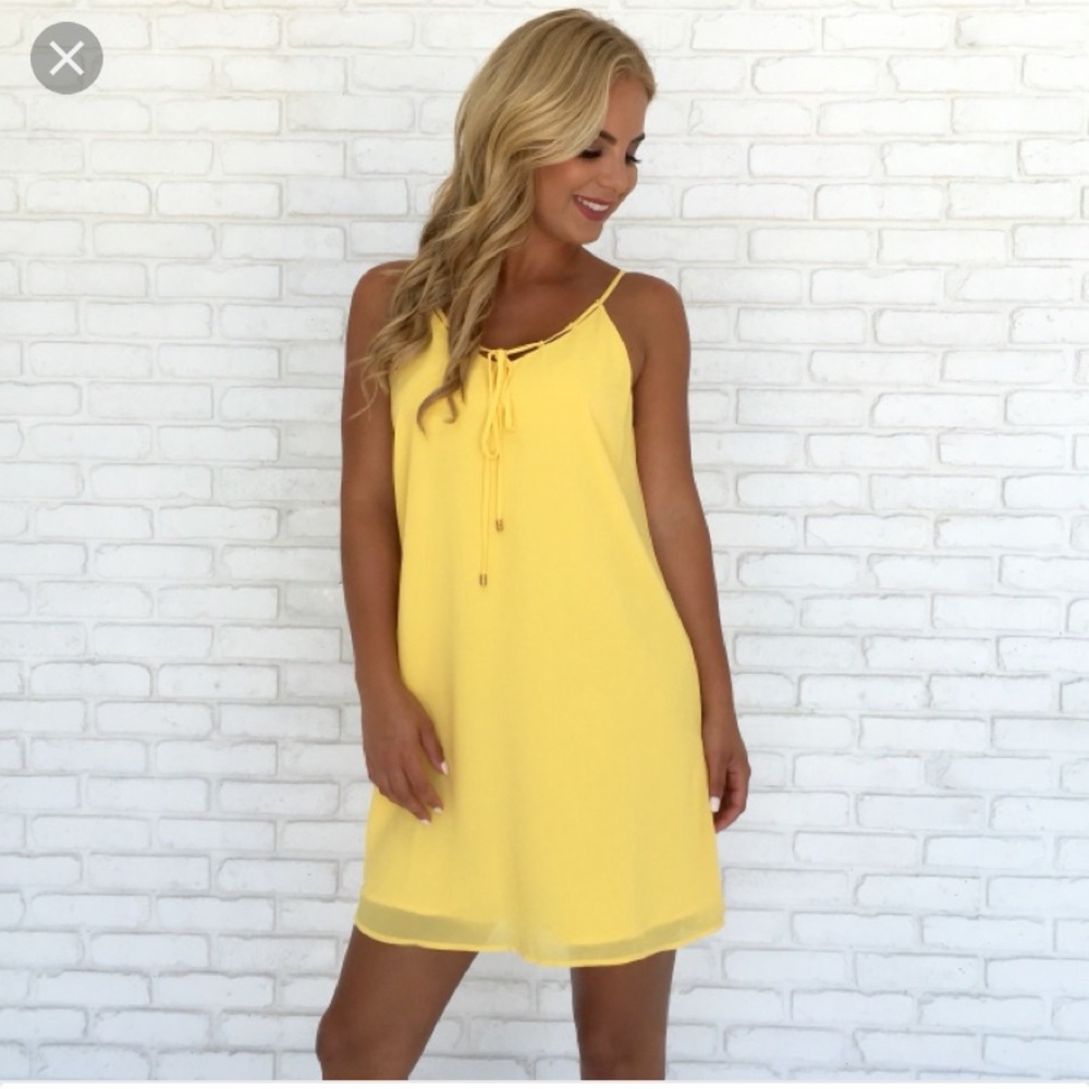 Yellow shift dress