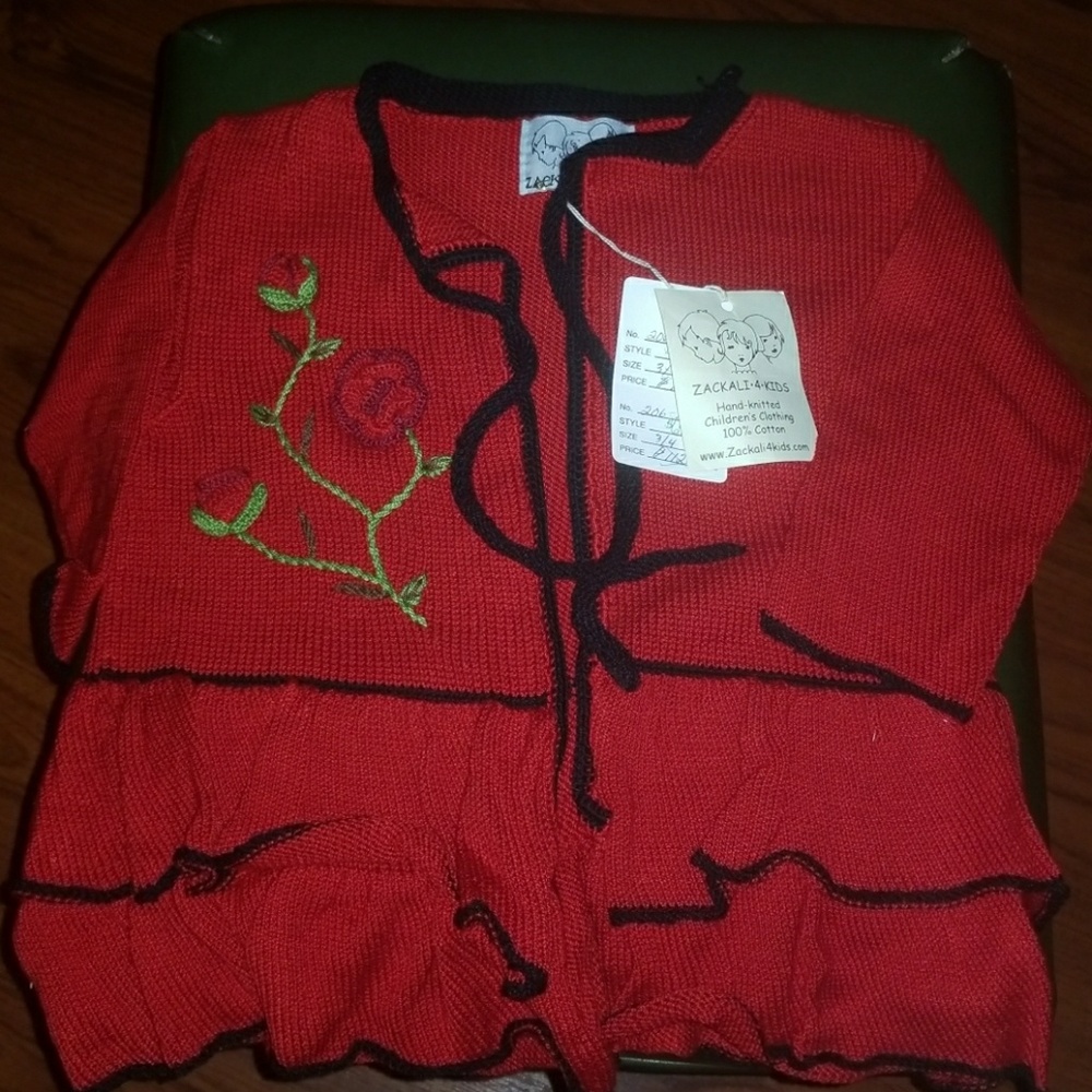 Zackali 4 Kids Red Sweater Rose Set