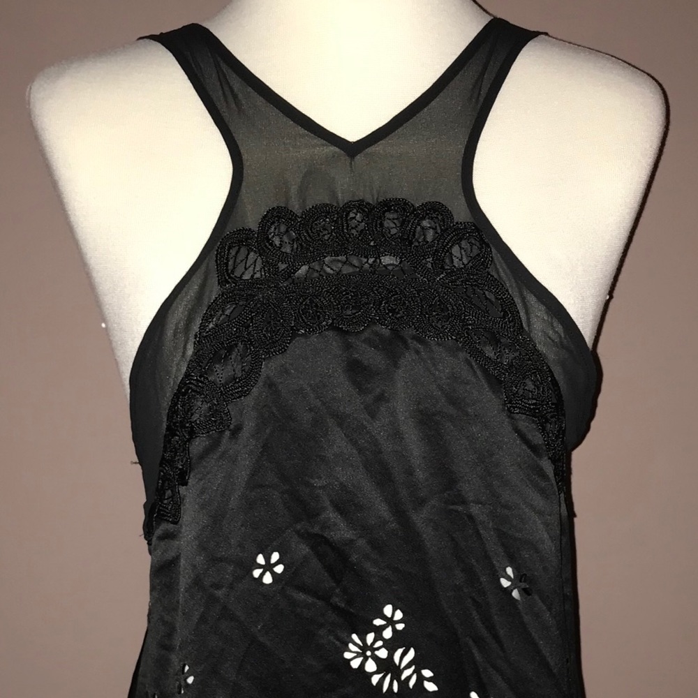 Free People Sheer and laser cut top