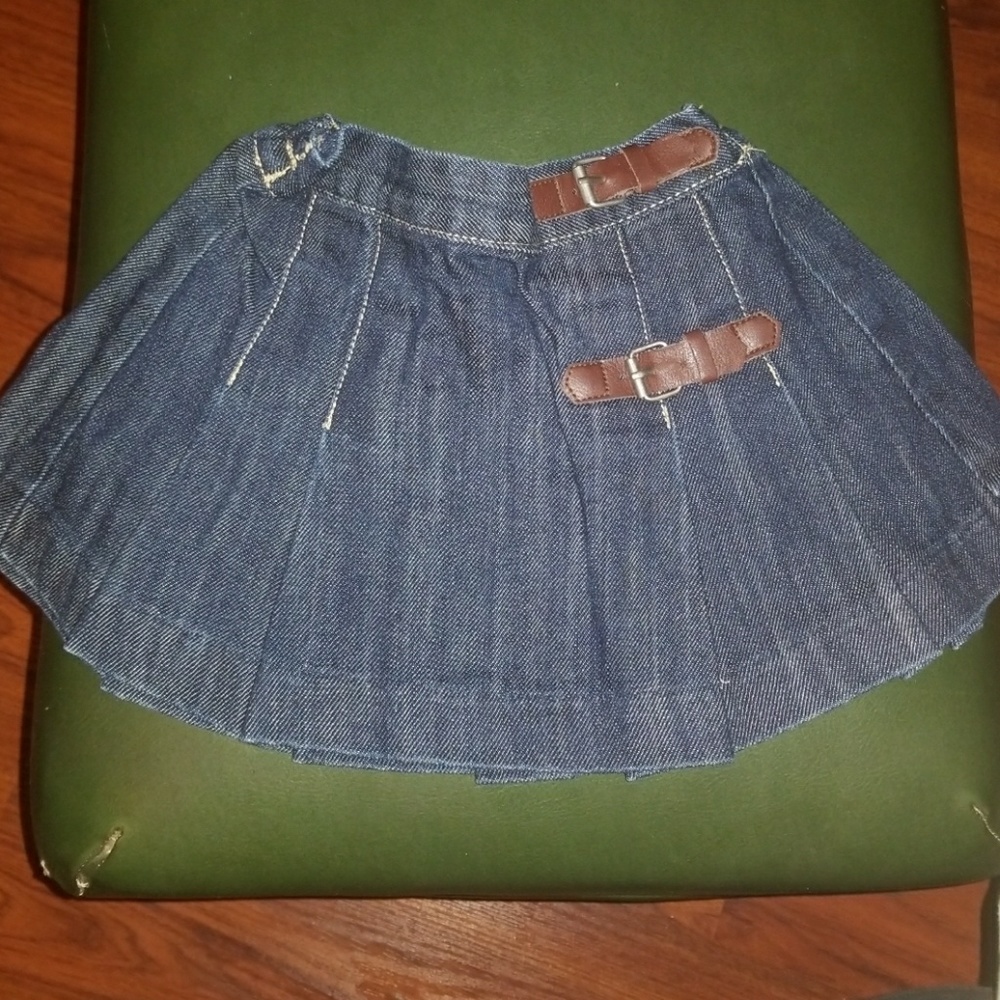 Gap Denim Skirt, Leather Buckles