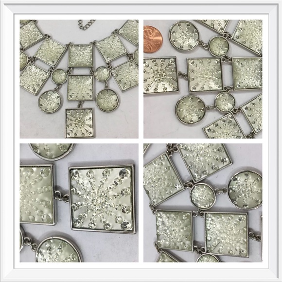 Yellow Starburst Rhinestone Statement Necklace - Picture 2 of 4