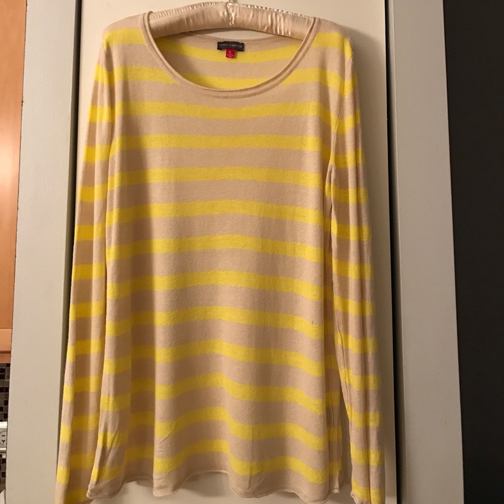 Vince Camuto Striped Crewneck Sweatee