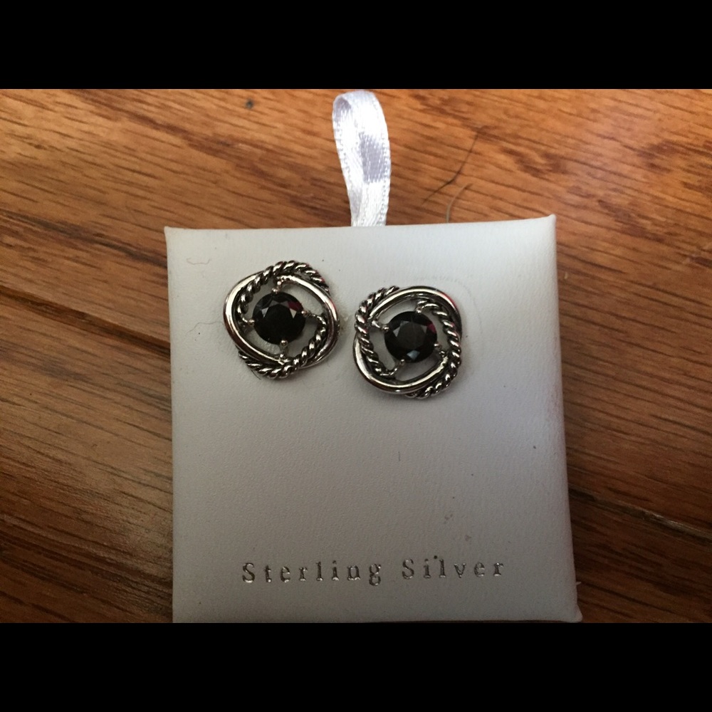 Silver/onyx earrings. Designer inspired! NWOT!