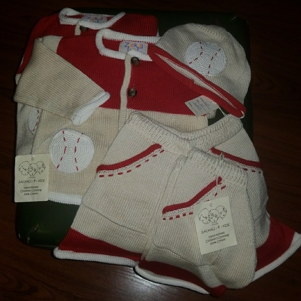Zackali 4 Kids Baseball Sweater Sets