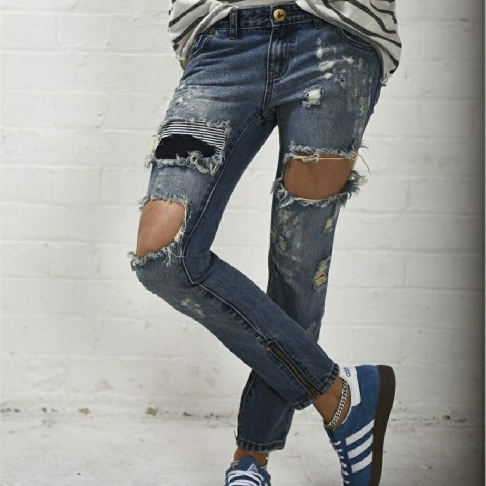 Trashed freebird jeans