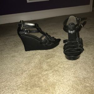 Express Black Wedges