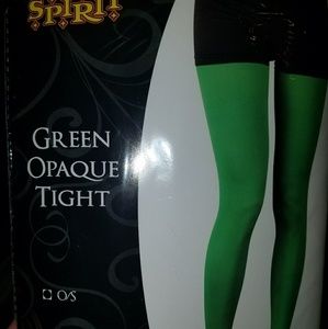 Green opaque tights