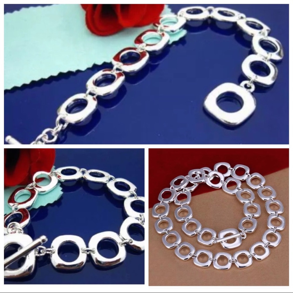 Gorgeous set of 925SS link necklace & bracelet