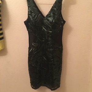 Forest green sequence dress