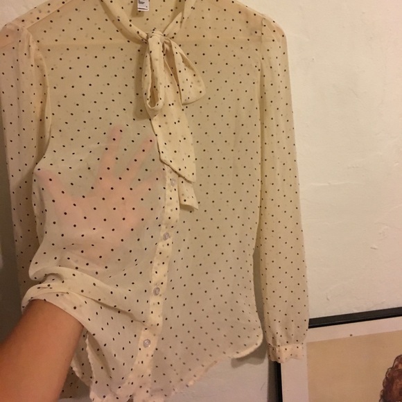 Chiffon translucent button down - Picture 2 of 5