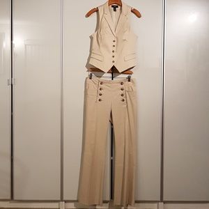 H&M beige vest suit