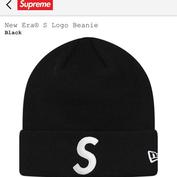 supreme beanie s logo