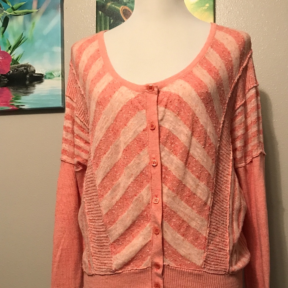 ❗️REDUCED❗️ Free People Coral Button Up Cardigan