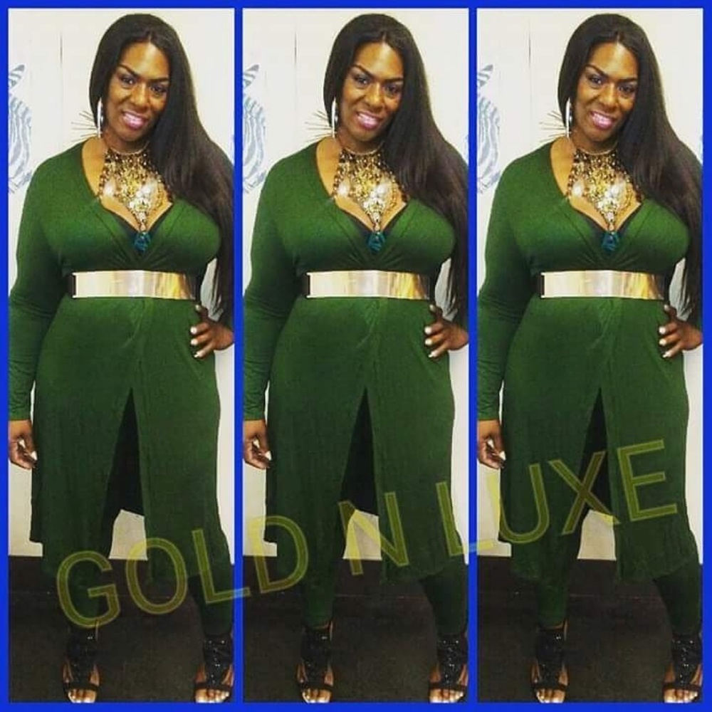 Olive color 2pc pants suits