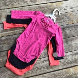 Carter's 3 Piece Long Sleeve Onesie Set 6 Months