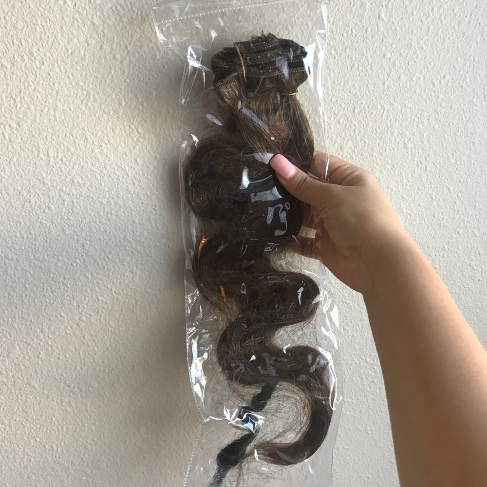 Clip in hair brown extensions!
