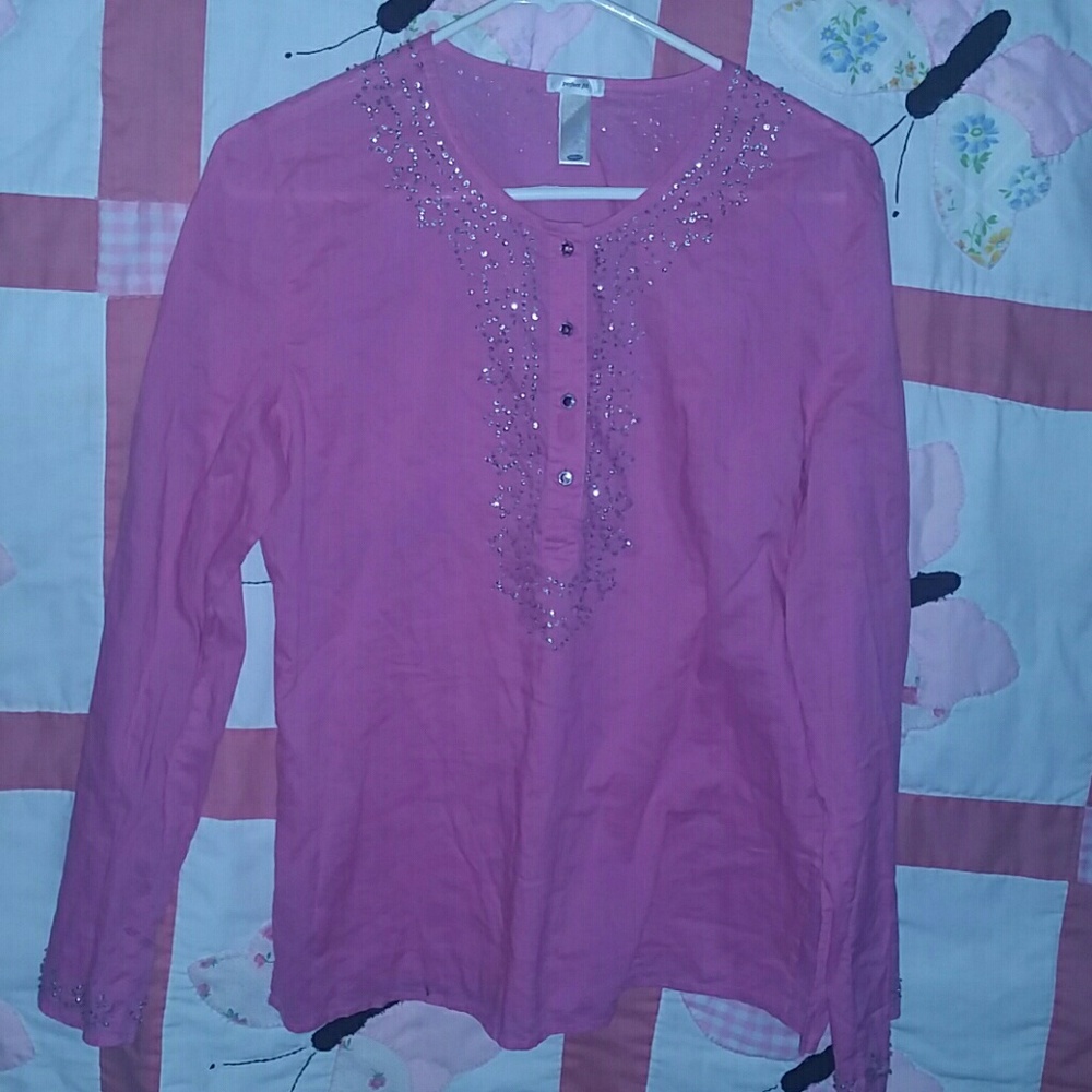 👚🌸Barbie pink blouse with sequins