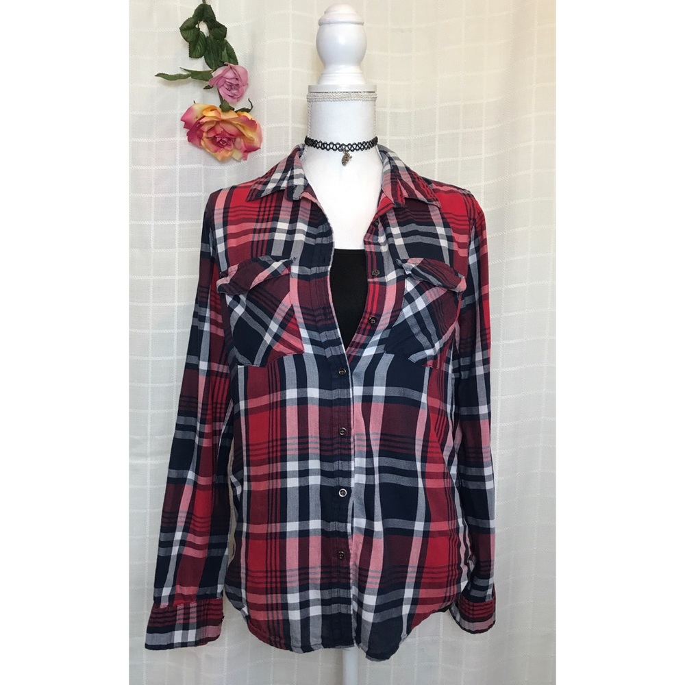 Cotton On Plaid Long Sleeve Shirt (M)