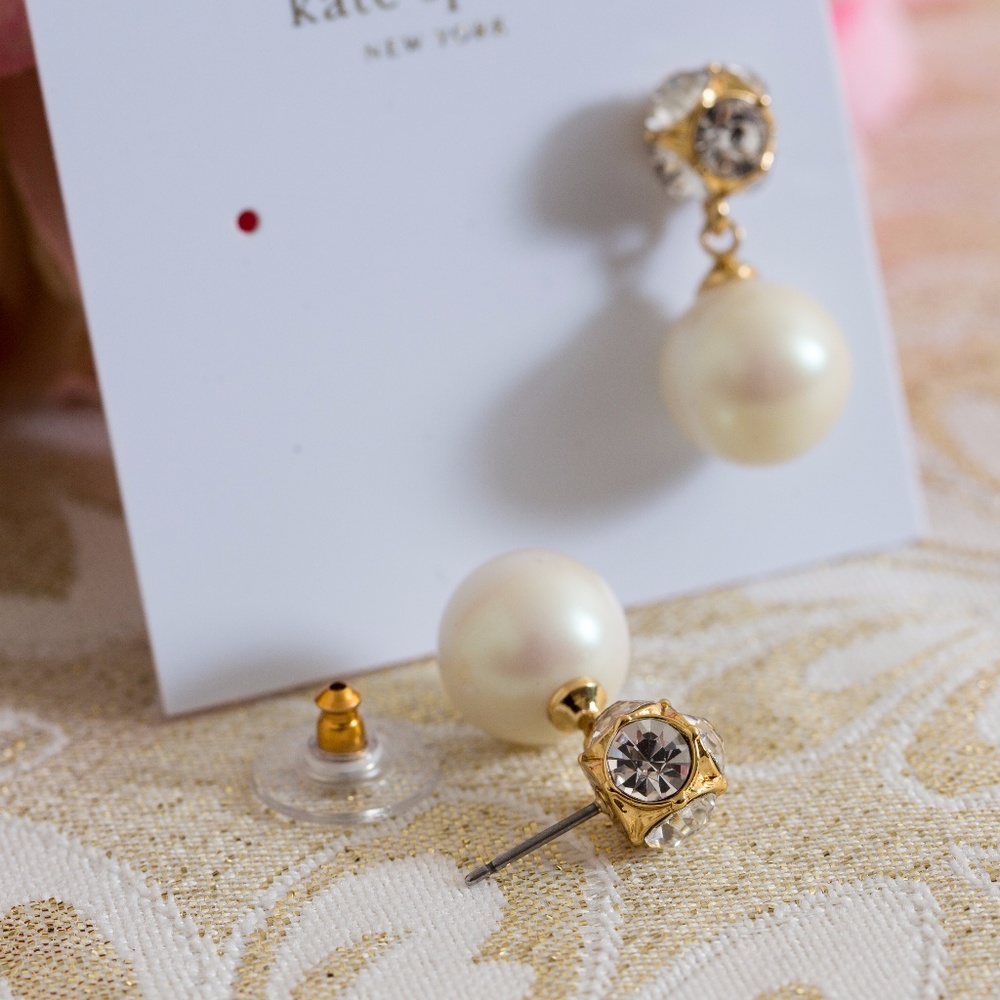 Kate Spade Pearl Earrings & Cubic Circonia