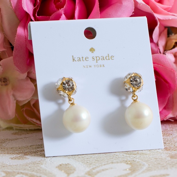 Kate Spade Pearl Earrings & Cubic Circonia - Picture 2 of 7