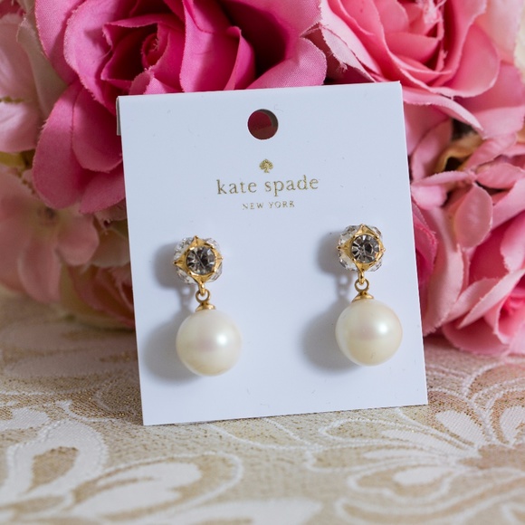 Kate Spade Pearl Earrings & Cubic Circonia - Picture 4 of 7