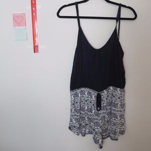 Navy blue elephant print summer romper