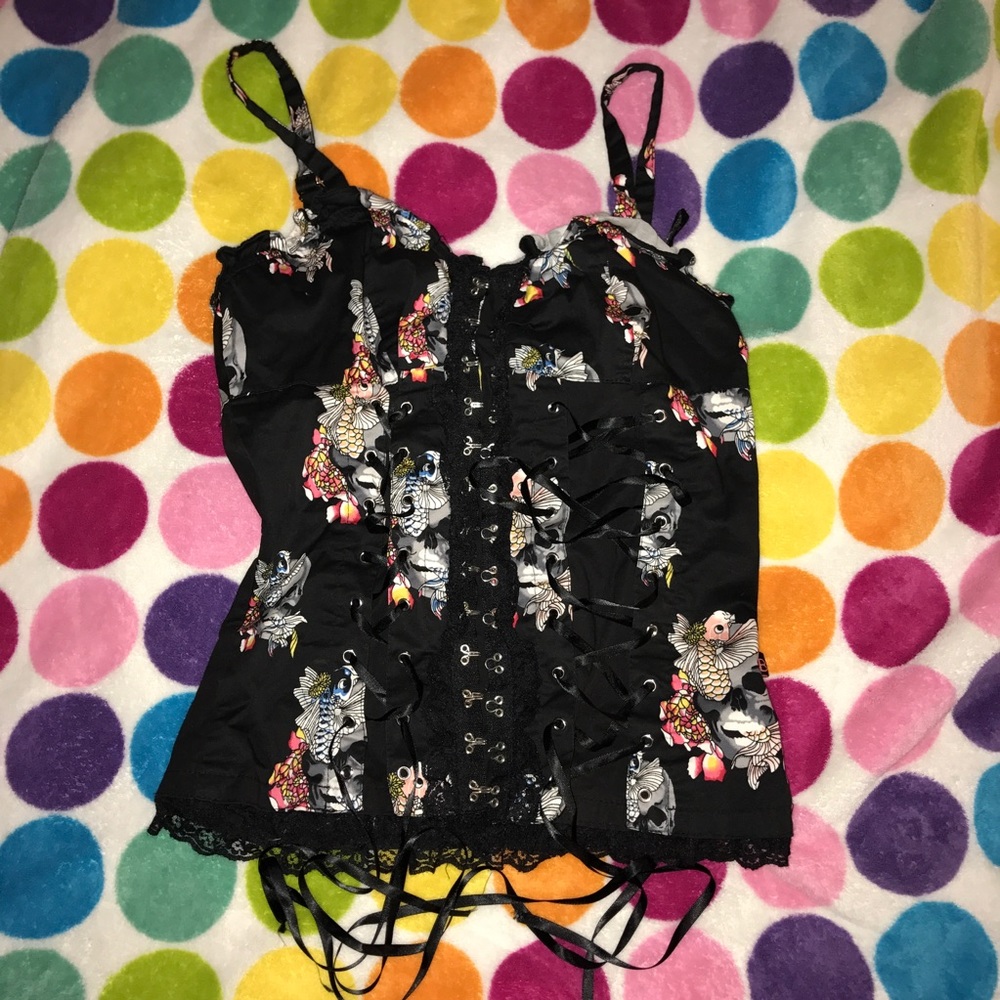 Tripp Royal Bones Koi Fish Corset Top