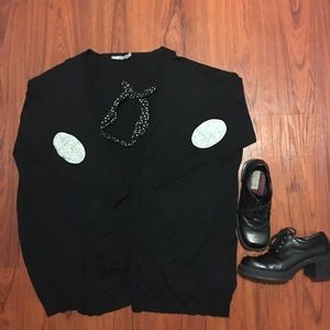 ASOS CURVE black cardigan with elbow patch