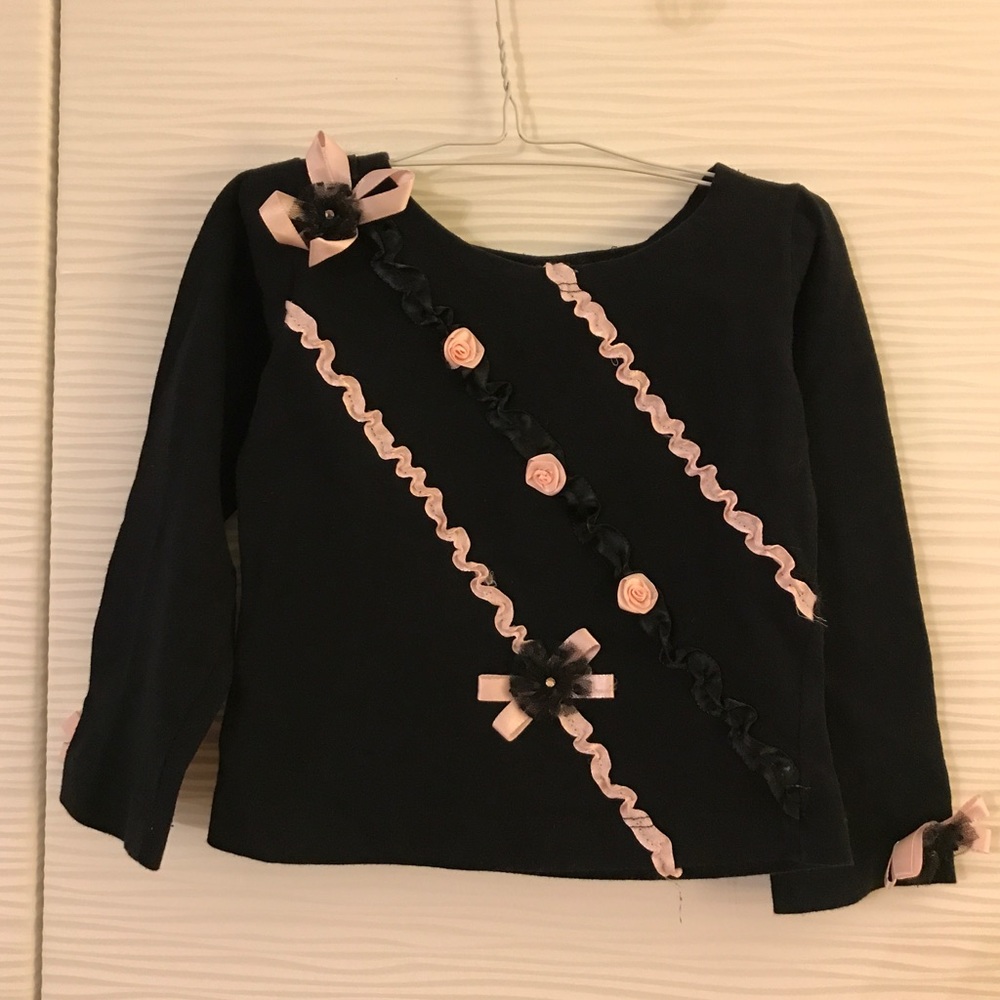 Vintage Dorissa Sport Black Long Sleeve w/ Ribbons