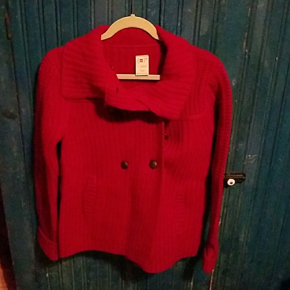 Gap Deep Red Wool/Cashmere Cardigan - Picture 1 of 2