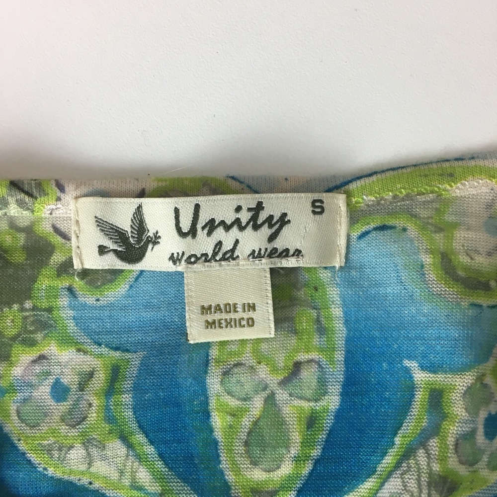 Unity Boho Green Abstract Embroidered Blouse - image 4