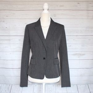 Ann Taylor Dark Grey Blazer One Button Blazer s 4