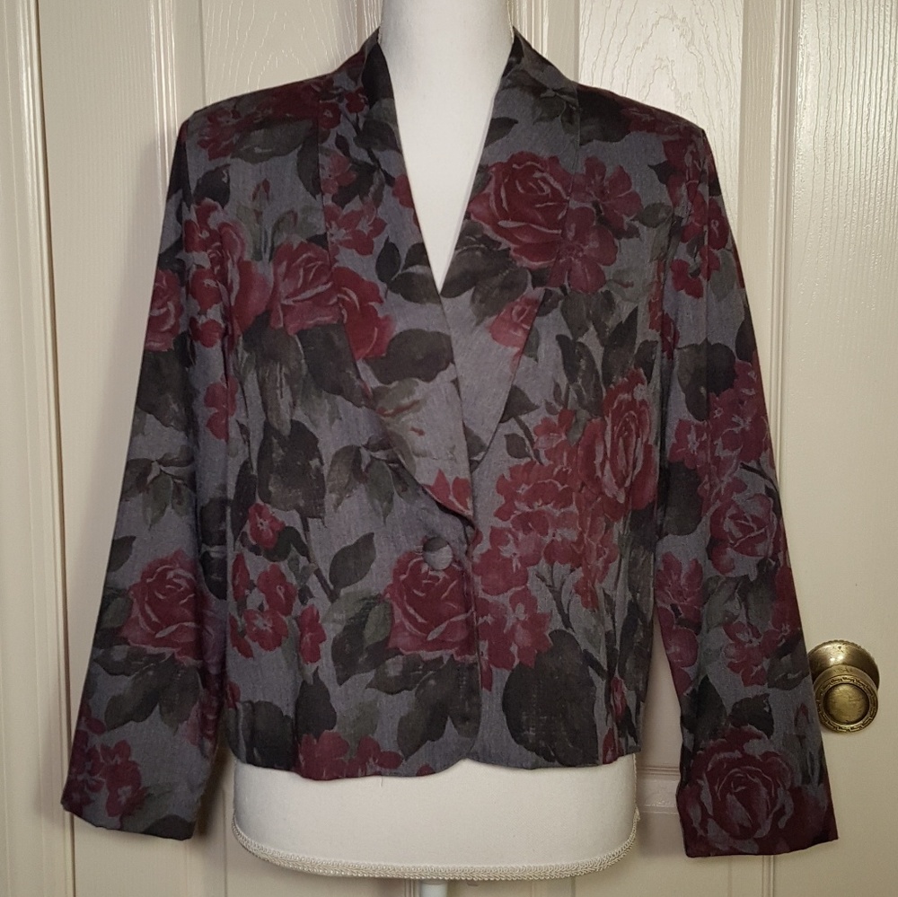 Vintage Maggie Lawrence Collection Floral Blazer