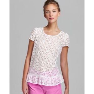 Lilly Pulitzer White Lace Darla Top