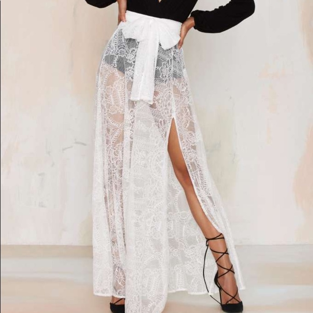 Nasty Gal White Max Skirt
