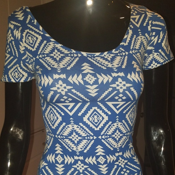 FOREVER 21 BLUE AND WHITE DRESS - Picture 6 of 7