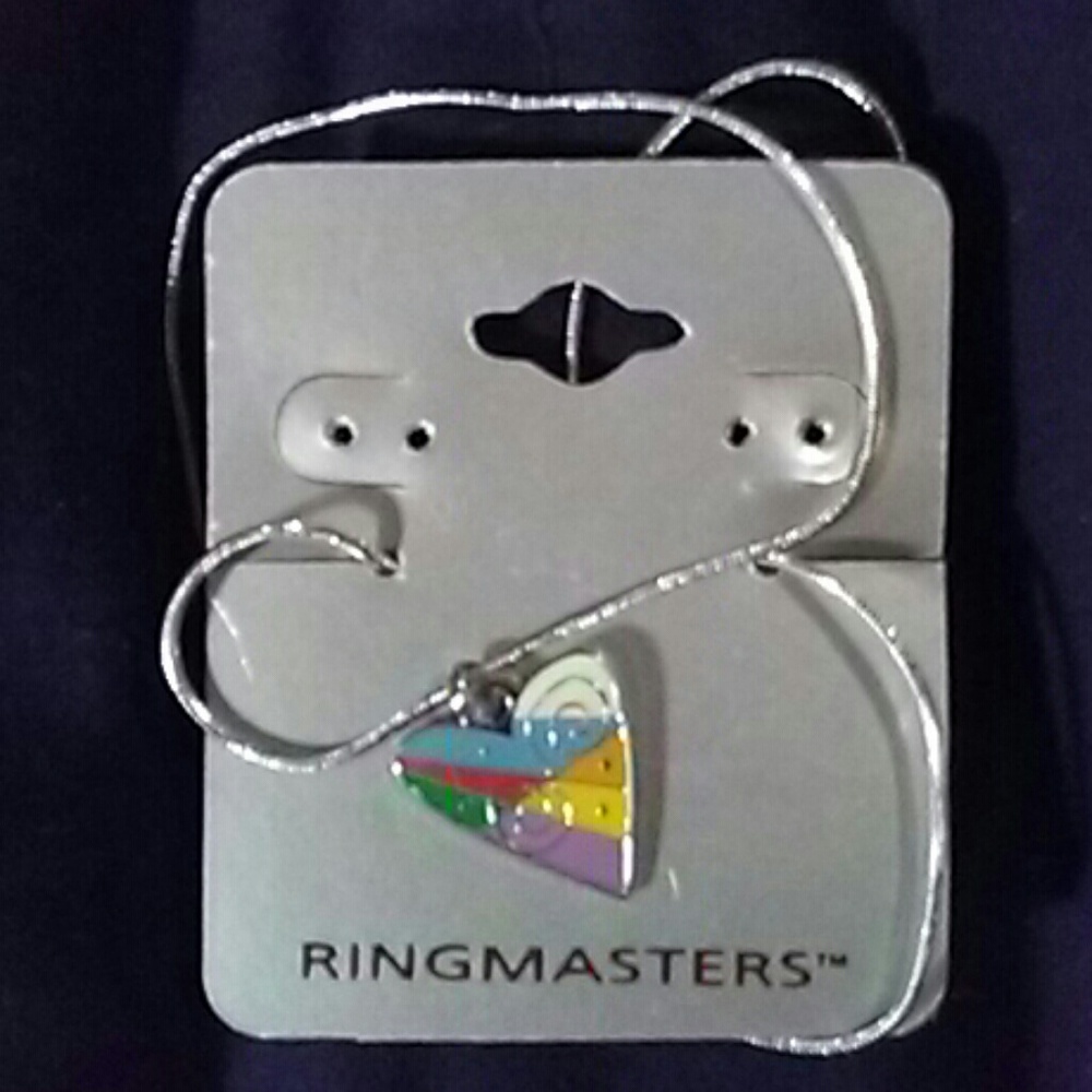 Young women's ringmasters heart and silver tone ne