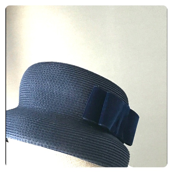 VINTAGE LIZ CLAIBORNE NAVY BLUE HAT WELL MADE - Picture 2 of 7