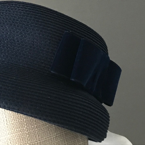 VINTAGE LIZ CLAIBORNE NAVY BLUE HAT WELL MADE - Picture 7 of 7