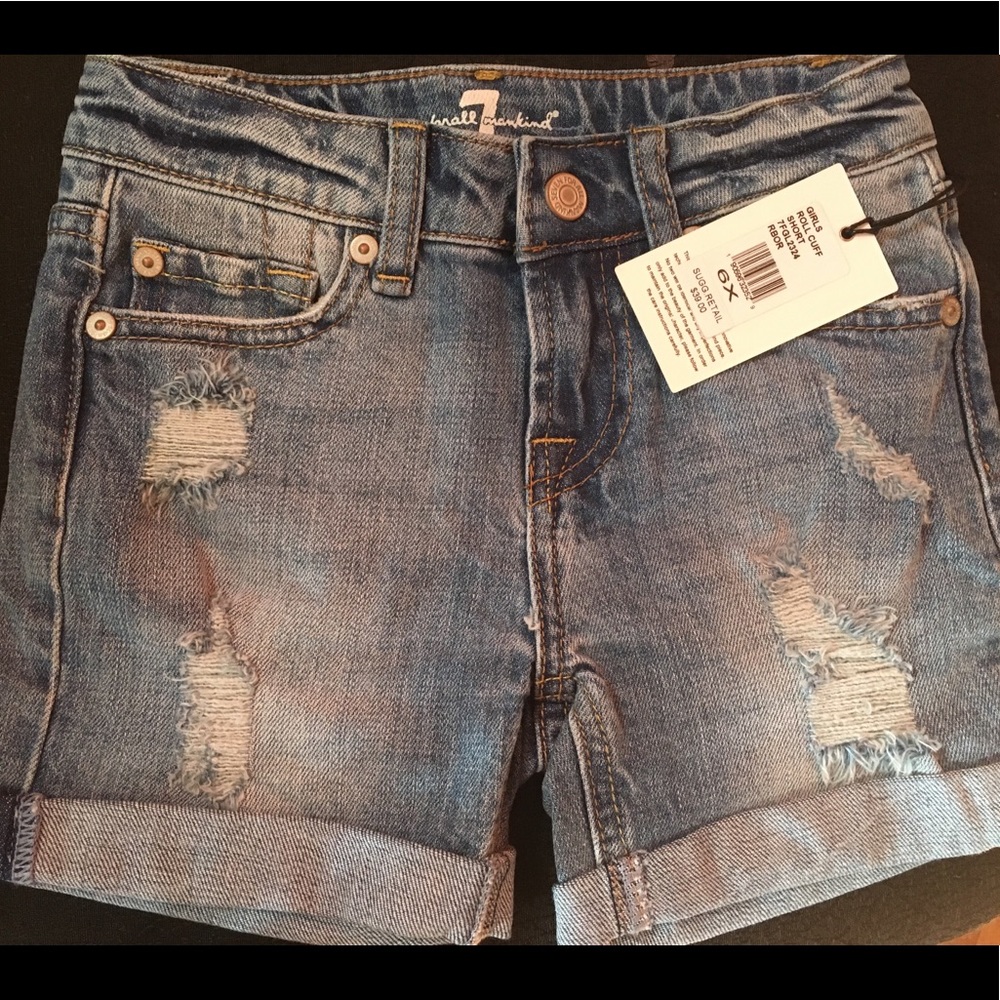 GIRLS 7 FOR ALL MANKIND DENIM SHORTS