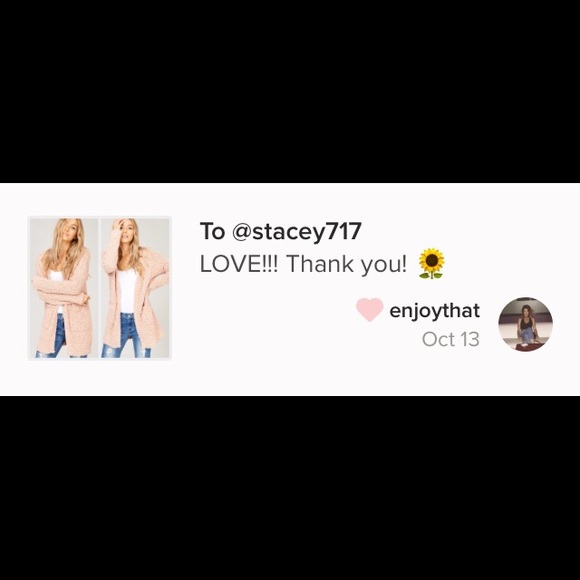 LAST ONE LARGE Blush Chunky Knit Open Cardigan. - Picture 5 of 5