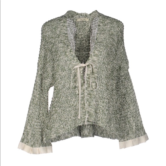 Green tone sweater cardigan NWT - Picture 2 of 8