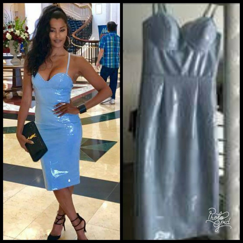 Blue latex dress