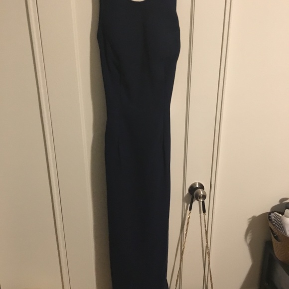 Midnight Blue Long highneck criss cross open back - Picture 3 of 8