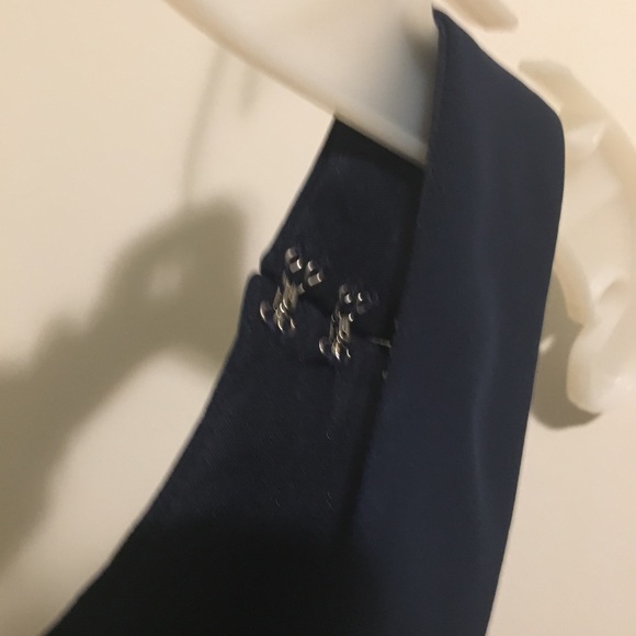 Midnight Blue Long highneck criss cross open back - Picture 5 of 8