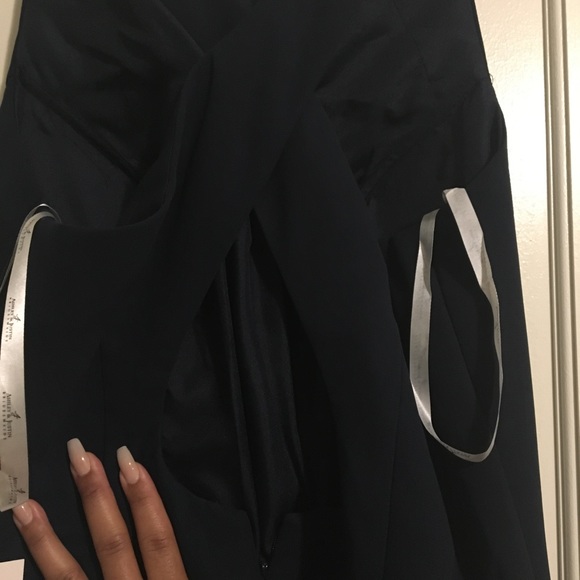 Midnight Blue Long highneck criss cross open back - Picture 6 of 8