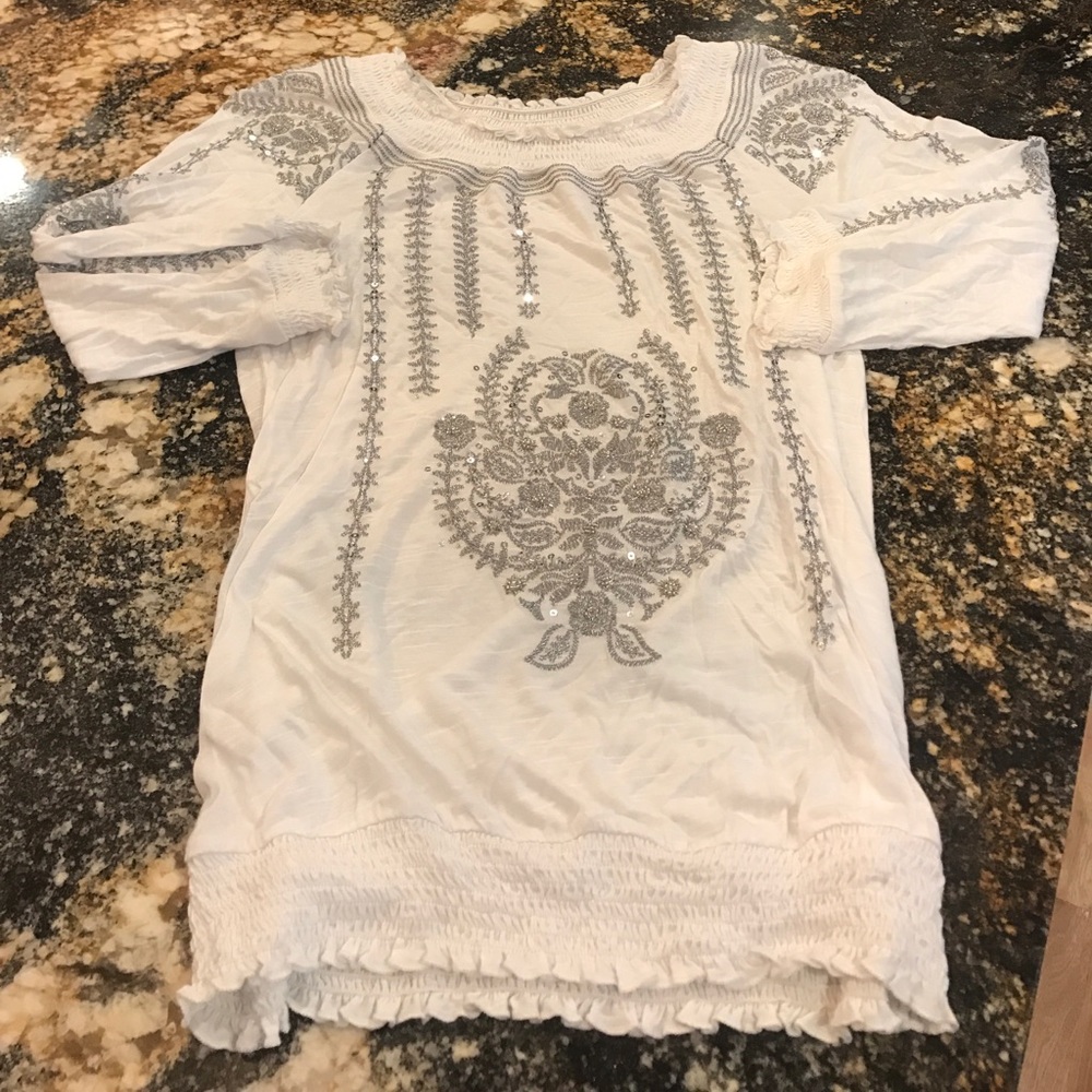 INC silver sparkle top