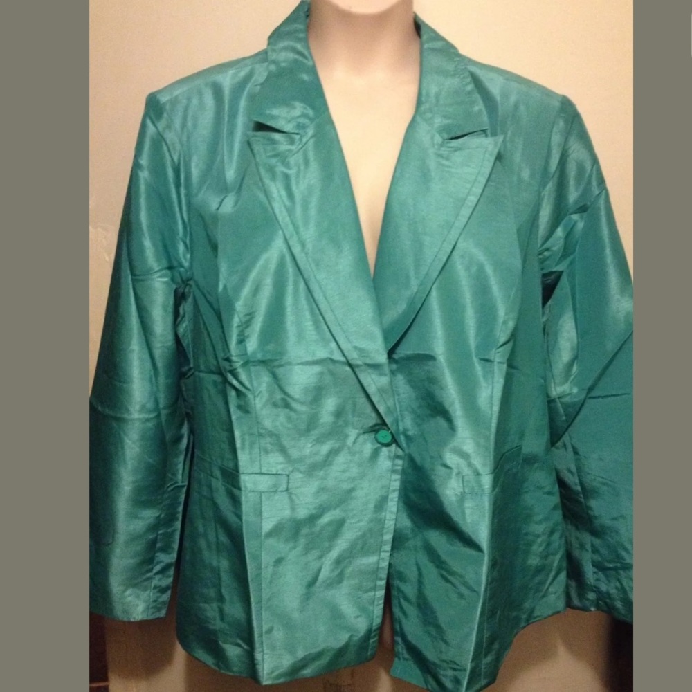 NEW Ashley Stewart Plus Size Teal Jacket