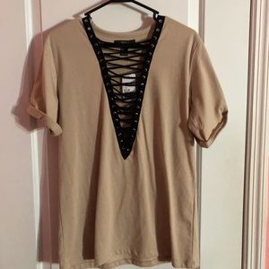 NWT Nude strappy shirt